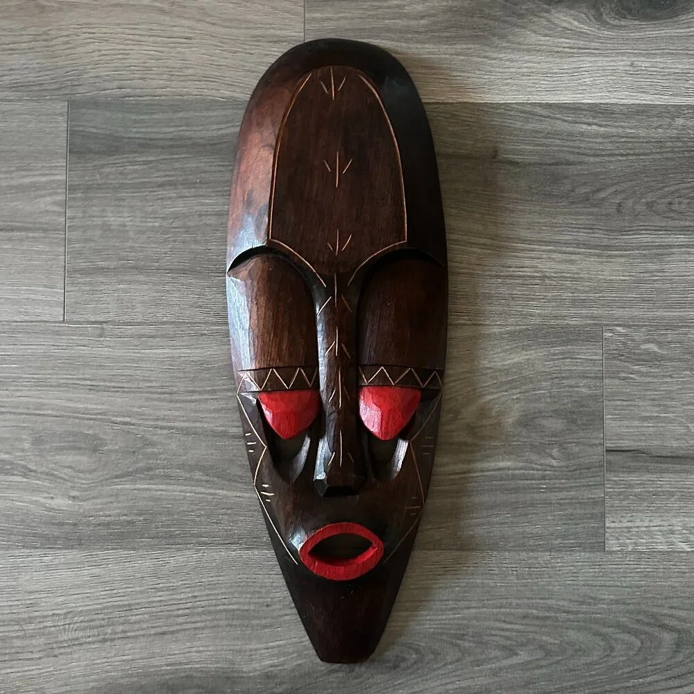 Hand-Carved Ecuadorian Wood Mask - From Ecuador - Wall Decor